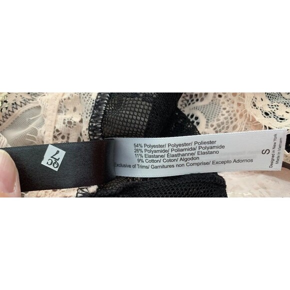 Adore Me Contour Balconette Halter Bodysuit Lace Size Small Black & Pink NEW B6 - Picture 5 of 8